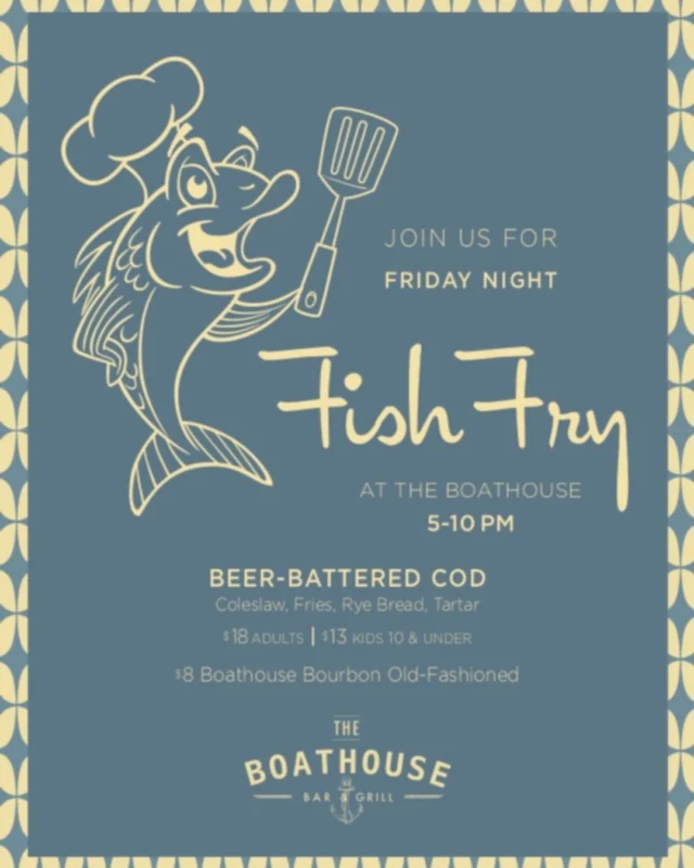 GREAT NEWS! We've added Friday Fish Fry to our Boathouse Menu! Come hang out with us from 5-10pm and order the best Beer-Battered Cod in town. #BoathouseMadison #Summer #fishfry #lakeside #LakeMendota